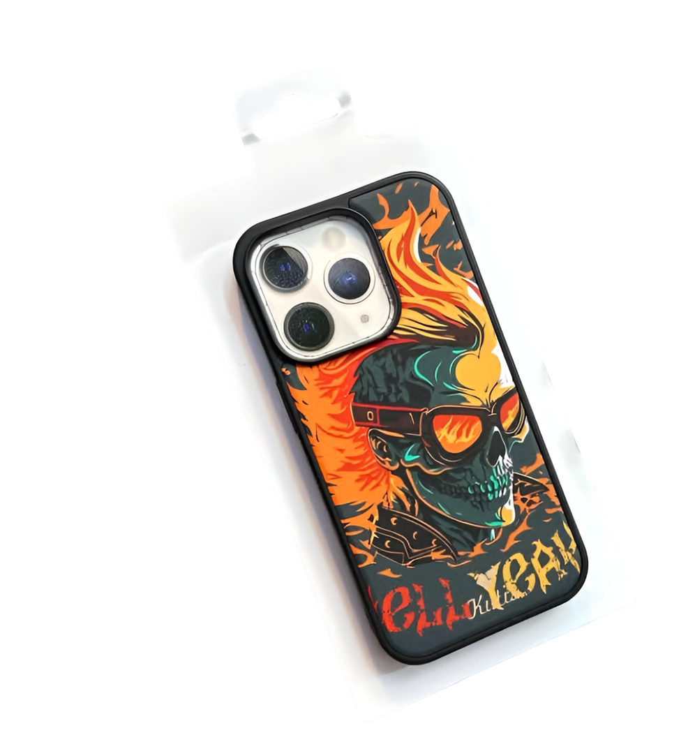 LUXURY SKULL YEAH LEATHER  PHONE CASE